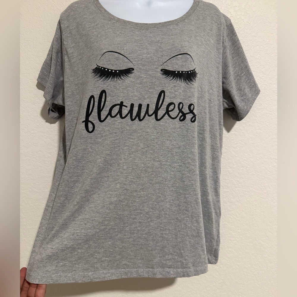 “Flawless” Graphic T-Shirt by Lucious Cream Women’s size XXL EMBELLISHED